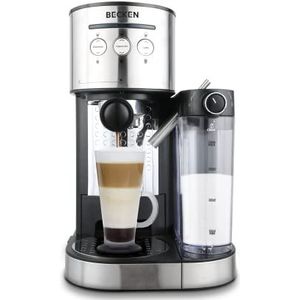Becken Multifunctionele espresso, druk 15 bar, inhoud 1,2 l, 1400 W, roestvrijstalen afwerking