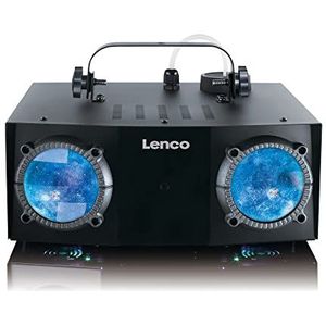 Lenco LFM-110 RGB Dual Matrix feestlicht met rookmachine geïntegreerde lichtshowprogramma's 1 liter capaciteit misttimer zwart