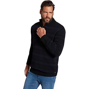 JP 1880 Big & Tall 795541 fijn gebreide trui met ritssluiting, maat L / 8XL, Navy Blauw