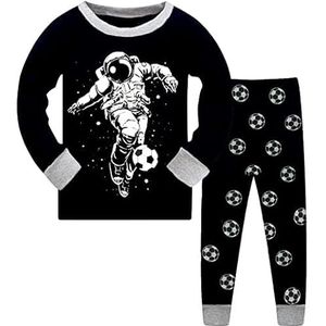 EULLA Pyjama-set voor kleine jongens, nachtkleding van katoen, lange mouwen, pyjamaset, Space Man, 1, 2-3 jaar, Space Man 1