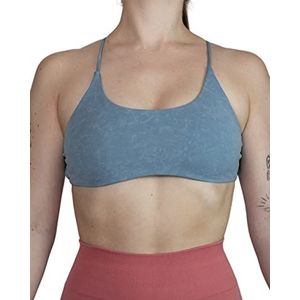 AUROLA BHS Yoga Bustier voor dames, met trainings- en hardloopbeha, Ice Flower-Haze Blue