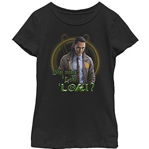 Marvel Loki - Makes Loki Girls Crew Neck T-Shirt Black 116, Noir, 116