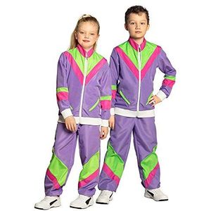 Boland - Kinderkostuum jaren 80 trainingspak met zakken, jas en broek, verschillende maten, kamperen, joggen, assi-kostuum, retrostijl, groepskostuum, kermis, carnaval