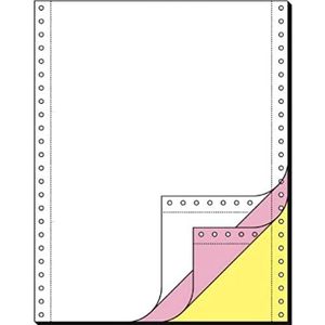 SIGEL - Papier zonder einde, 240 x 12 inch, A4, 3 Triple 70/53/57 g/m², PL, MP, roze/geel