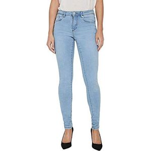 VERO MODA VMTANYA Mid Rise Slim Fit Jeans, lichtblauw denim (blauw 01), XS, Lichtblauw denim (blauw 01)