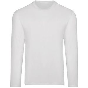 Trigema Heren shirt met lange mouwen van 100% katoen, Wit