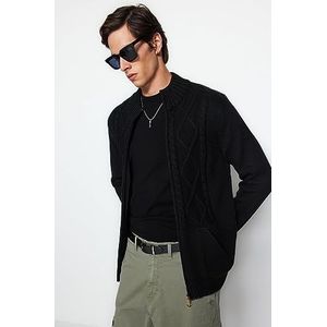 TRENDYOL Veste en tricot Baklava à manches longues pour homme, Noir, S