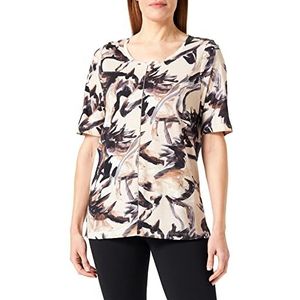 Gerry Weber 170225-35028 T-shirt voor dames, Print ecru/wit/zwart