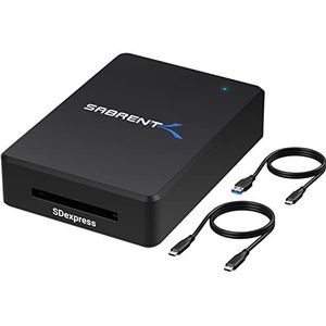 SABRENT SD Express 7.0 USB C kaartlezer, externe USB 3.2 geheugenkaartlezer, hoge snelheid gegevensoverdracht 985 MB/s, SD-Express-adapter compatibel met V90, V60, V30, UHS-II, kaarten