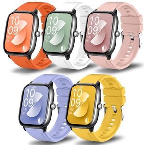 ASDONAL Sportarmband 5 stuks 20 mm compatibel met Amazfit GTS/GTS 2 (2mini)/GTS 3/GTS 4 Mini Woman, Amazfit Bip S Lite/Pip U Pro, sportarmband van zachte siliconen