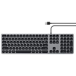 Satechi Aluminium bekabeld USB-toetsenbord met numeriek toetsenblok - Voor MacBook Pro/Air M2/M1, iPad Pro/Air M2/M1, Mac Mini M2, iMac M1 (Engels, Spacegrijs)