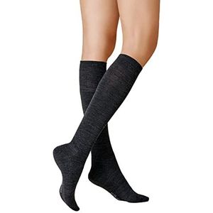 Kunert Soft Wool Cotton hoge sokken voor dames, Antraciet 4050