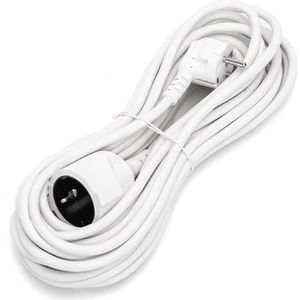 Elektrische stroomkabel 10 meter 16 A 250 V~ 2P+E, verlengkabel H05VV-F 3G1,5 mm² - Schuko stekker/verlengkabel wit (10 meter)