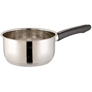 axentia Zilverkleurige Elzas-pan, roestvrijstalen pan, hoogwaardige kunststof handgreep die de warmte vermindert, geschikt voor alle warmtebronnen, de pan is geschikt voor alle warmtebronnen, de pan