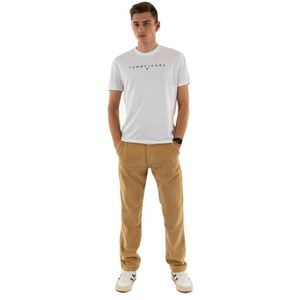 Tommy Jeans TJM REG Linear Logo TEE EXT DM0DM20744YBR001 S/S T-shirt voor heren, wit (wit), XS, wit (wit), XS, Wit (wit), XS