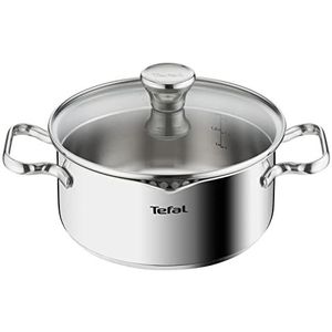 Tefal Duetto Kookpan met Deksel - Ø20cm - Stoomgaatjes - RVS - Geschikt voor alle warmtebronnen - Zilver