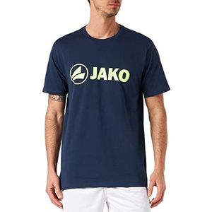 JAKO Promo T-shirt voor heren, Navy gemêleerd/neon geel