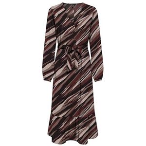 ONLY Onlnova Life Elite Amy Robe longue pour femme, Marron pierre/Aop : 589 russet graphique, L