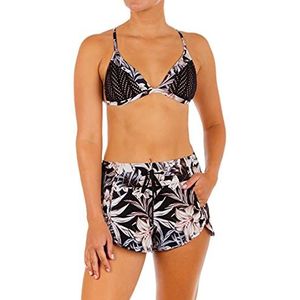 Hurley W Aquas Hawaiiana zwemshorts voor dames, 7,5 cm, Wit/Zwart