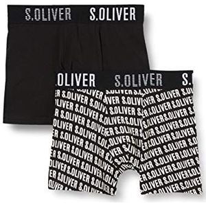 s.Oliver Set van 2 boxershorts voor jongens, zwart (10015), 164, Zwart (10015).