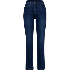 BRAX Carola Style Carola Damesjeans met vijf zakken van zacht thermisch denim, Donkerblauw versleten