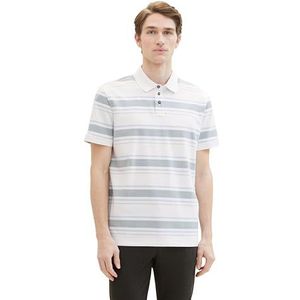TOM TAILOR Poloshirt met strepen voor heren, 35043, wit, multistreep, XL, 35043 - Wit Multi Stripe