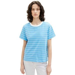 TOM TAILOR 1036772 T-shirt voor dames, 31724 - Blue Offwhite Stripe
