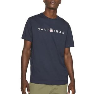 GANT T-shirt met print Graphic SS heren, Nachtblauw.