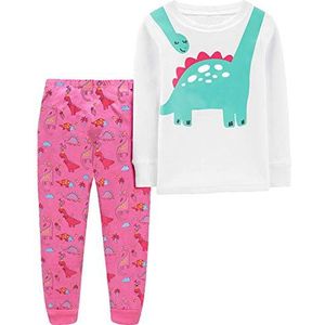 CM-Kid Pigiami, Pigiami Per Bambini, Pigiami, pyjama voor baby's en meisjes, Dinosauro T Bianco
