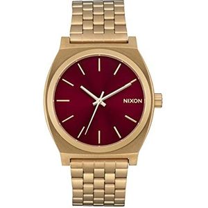 Nixon Gemengd analoog Japans kwartsuurwerk horloge met armband van roestvrij staal A045-5098-00, goud/oxblood Sunray, armband, Goud/Oxblood Sunray, armband