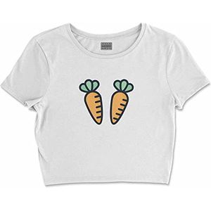 Bona Basics, Digitaal bedrukt, basic T-shirt voor dames, 100% katoen, wit, casual, damestops, maat: L, wit, L korte taille, Wit.