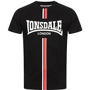 Lonsdale Altandhu T-shirt voor heren, Zwart/Wit/Rood
