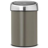 Brabantia Touch Bin Prullenbak - 3 liter - Platinum / Matt Steel deksel