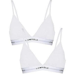 LOVABLE Triangle Sans armature Originals Soutien-gorge (pack de 2) Femme, Blanc, S