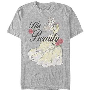 Disney Beauty & The Beast-His Beauty Organic T-Shirt, Unisex, korte mouwen, Melange Grey, Gr. S, Melange Grey