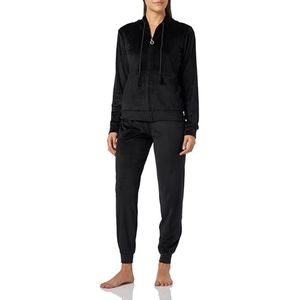 Emporio Armani Emporio Armani Damesjas met ritssluiting en chenille-broek, damesjas met ritssluiting en broek (2 stuks), zwart.