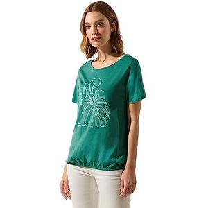 Street One Bedrukt T-shirt met korte mouwen voor dames, Lagoon groen