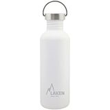 RVS fles Basic Steel Bottle 1L S/S Cap - Wit