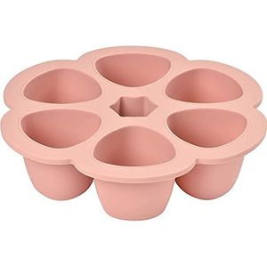 Béaba, multiportie siliconen van hoge kwaliteit, extreme hittebestendigheid, oven en magnetron, 6 onafhankelijke honingraat-, luchtdicht deksel, gemaakt in Italië, 6 x 150 ml, roze