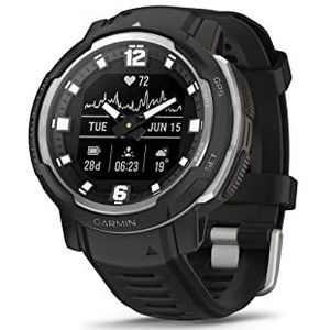 Garmin Instinct Crossover GPS-horloge, hybride en robuust, zwart, behuizing 45 mm