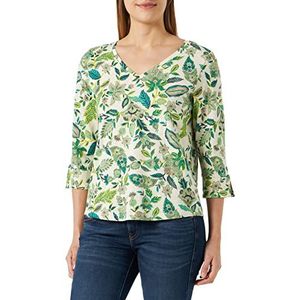 Part Two Riekes Regular Fit 3/4 Sleeve Dames T-Shirt, Green Craft Flower