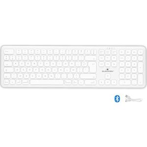 Bluestork - KB Mac Wireless - Clavier sans Fil Blanc AZERTY pour Mac - Clavier Bluetooth pour Mac Rechargeable USB-C, Design Ultra Fin Ergonomique, Touches Silencieuses, Autonomie 90h - Mac & Ipad