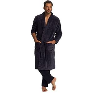 JP 1880 702388 Badjas voor heren, badstof, katoen, met riem en zakken, knielengte, grijs.