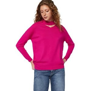 Trendyol Trendyol Gebreide damestrui, normale pasvorm, sweatshirt, dames, 1 stuk, Fuchsia