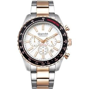 Gigandet 14VNAG28NE/009 Japans quartz herenhorloge met roestvrijstalen band 14VNAG28NE/009, zilver, armband, zilver., Armband