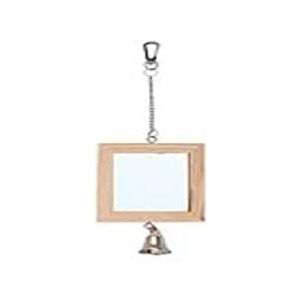 Kerbl Spiegel met dubbel frame, hout, klokje, 8,5 x 9,5 cm