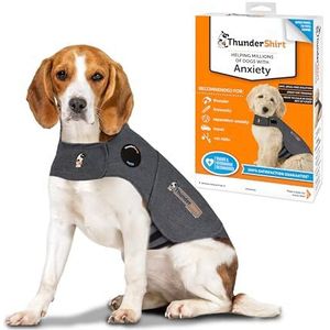 ThunderShirt: Kalmerend hondenjack, onmiddellijke natuurlijke angstverlichting, vuurwerk, reizen, donder, grijze jas, 5 maten M