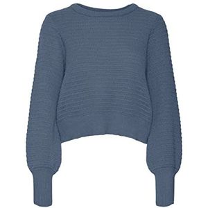 Vero Moda Vmplenty Ls O-hals Pullover Ga Boo gebreid L/S dames, China blauw