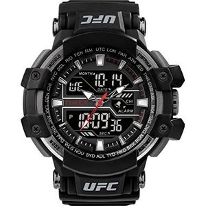 Timex Herenhorloge, analoog, digitaal, kunststof armband, UFC Combat, zwart, riem, zwart., Riem
