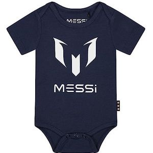 Messi Messi Baby Jongens Bodysuit met korte mouwen Blauw - Officiële Messi Kleding Kinderen Ondergoedset Baby en Peuter Baby Jongens, Navy Blauw